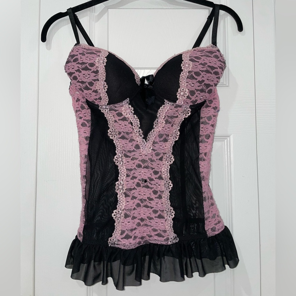 lace mesh bustier lingerie top